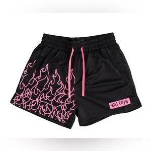 Kill Crew Women's Athletic Shorts with Pink Flame Design